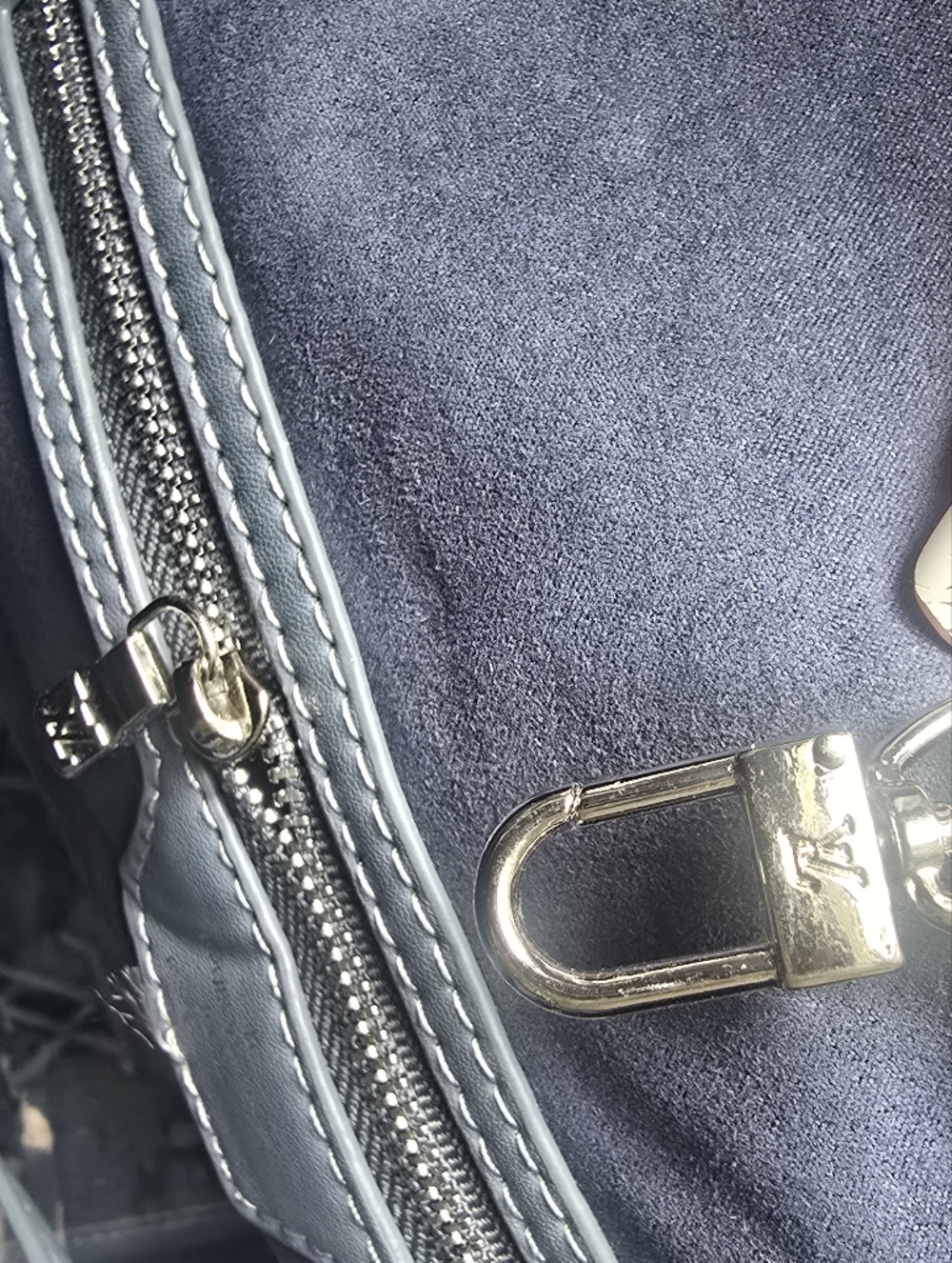 Cotton Denim Deluxe Embross Monogram Travel Everywear Tote Bag - Picture 9 of 16